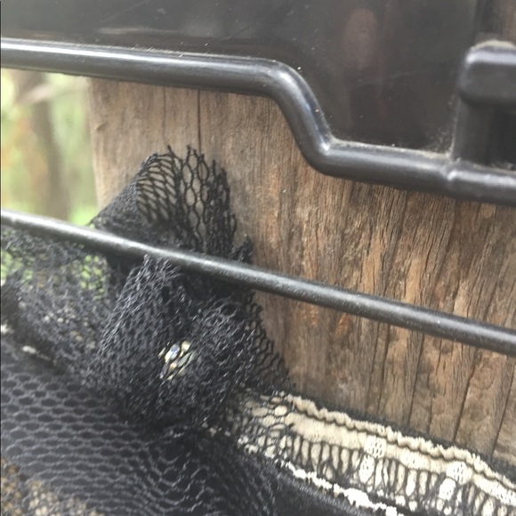 Kreativekristen original upcycled black sheer  lace flowy mini  skirt HP 24 - Picture 7 of 10